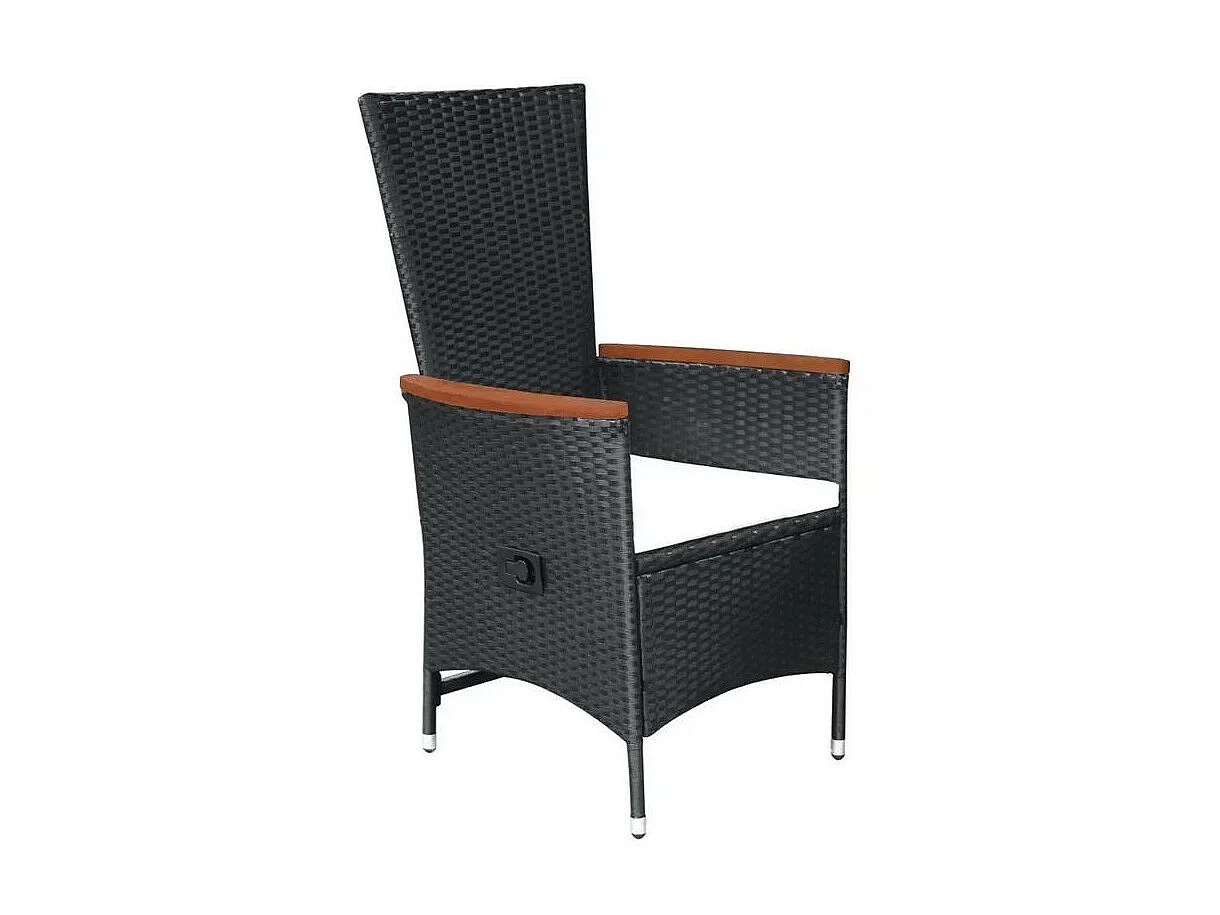 Chaise de jardin résine noire et acacia foncé Fatis - Lot de 2