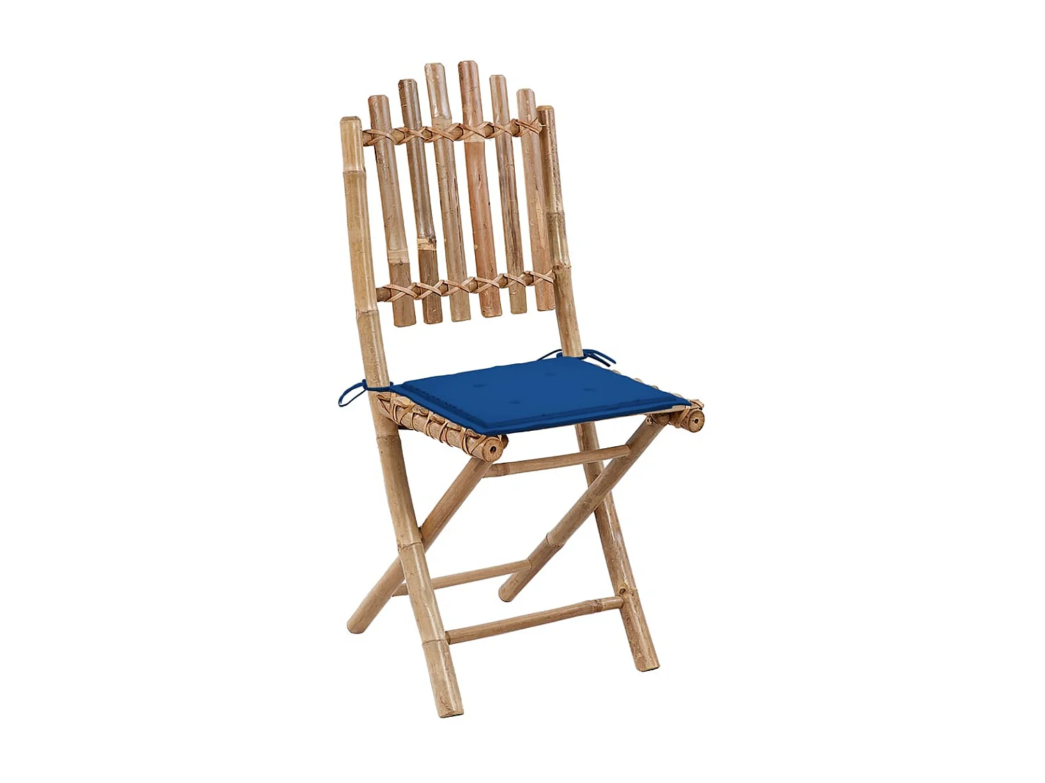 Chaises pliables de jardin 2 pcs avec coussins Bambou 26