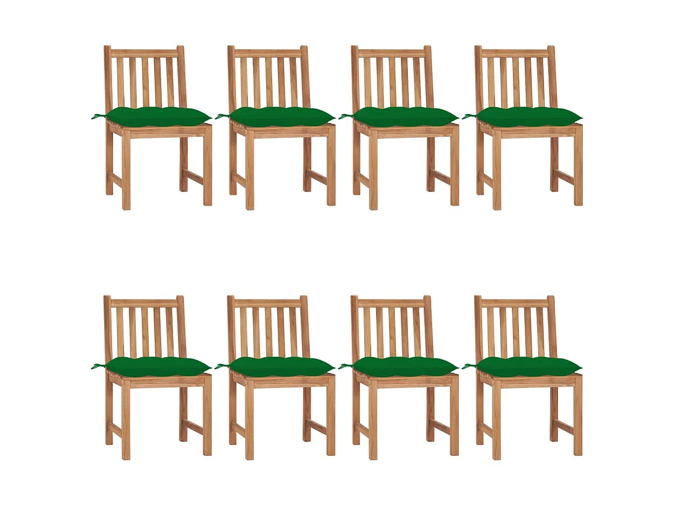 Chaises de jardin 8 pcs avec coussins Bois de teck massif 19