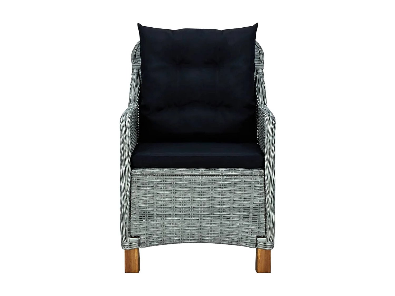 Chaises de jardin avec coussins 2 pcs Résine tressée Gris clair