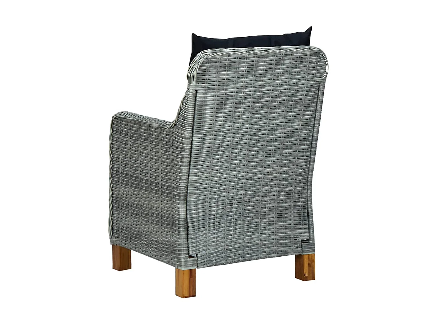 Chaises de jardin avec coussins 2 pcs Résine tressée Gris clair