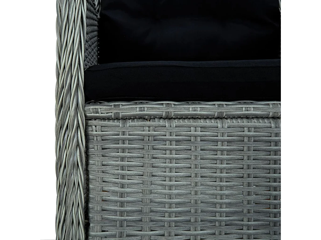 Chaises de jardin avec coussins 2 pcs Résine tressée Gris clair