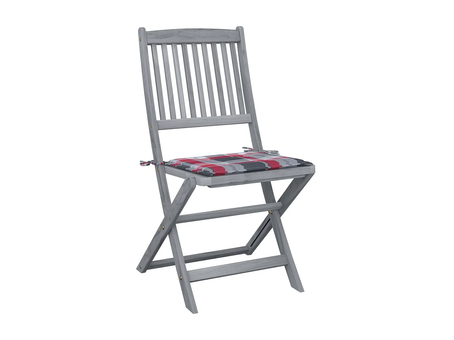 Chaises pliables d'extérieur 2 pcs avec coussins Bois d'acacia 45