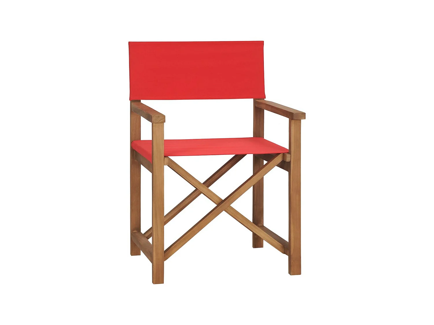 Regisseursstoel massief teakhout rood