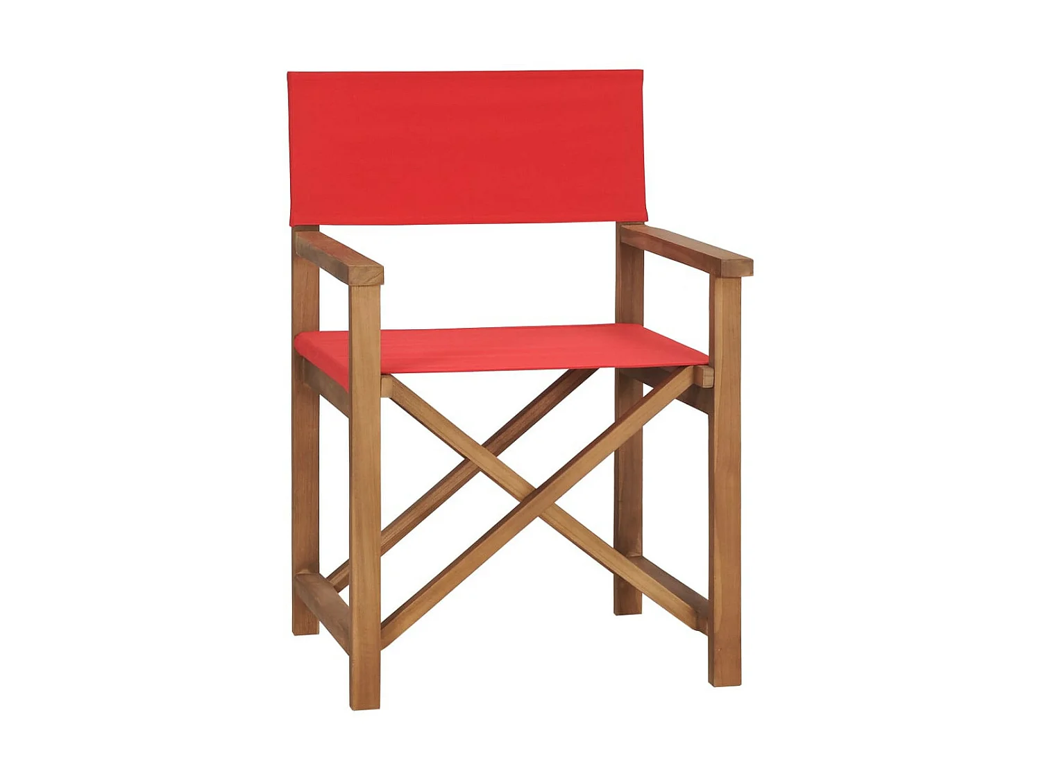 Regisseursstoel massief teakhout rood