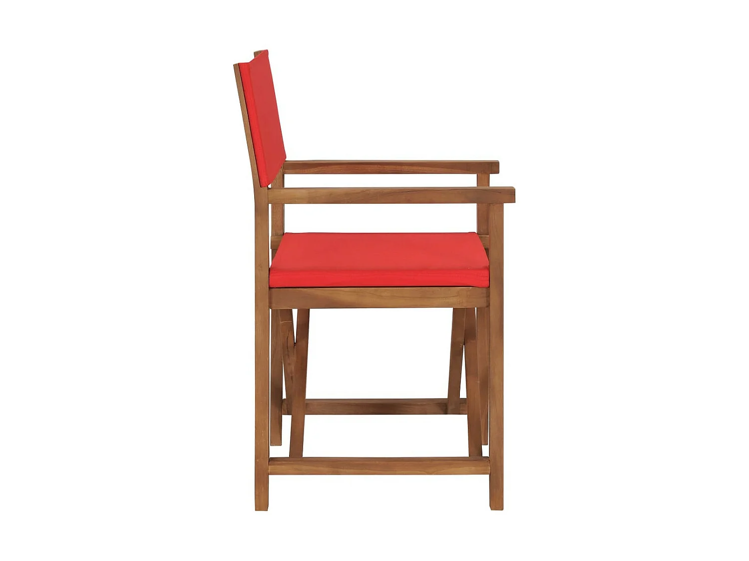 Regisseursstoel massief teakhout rood