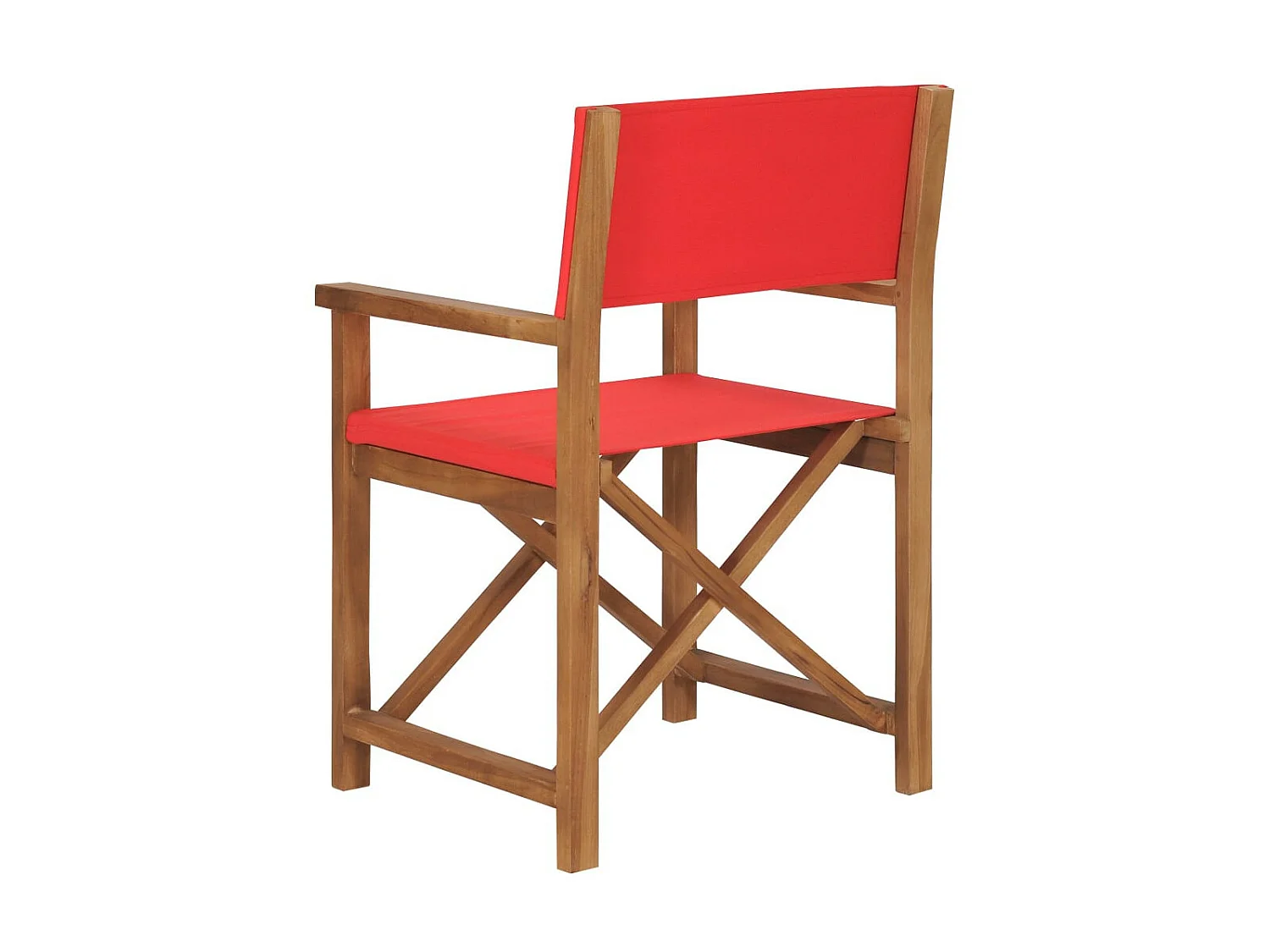 Regisseursstoel massief teakhout rood