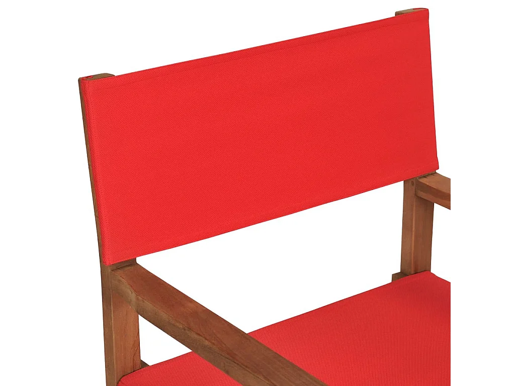 Regisseursstoel massief teakhout rood