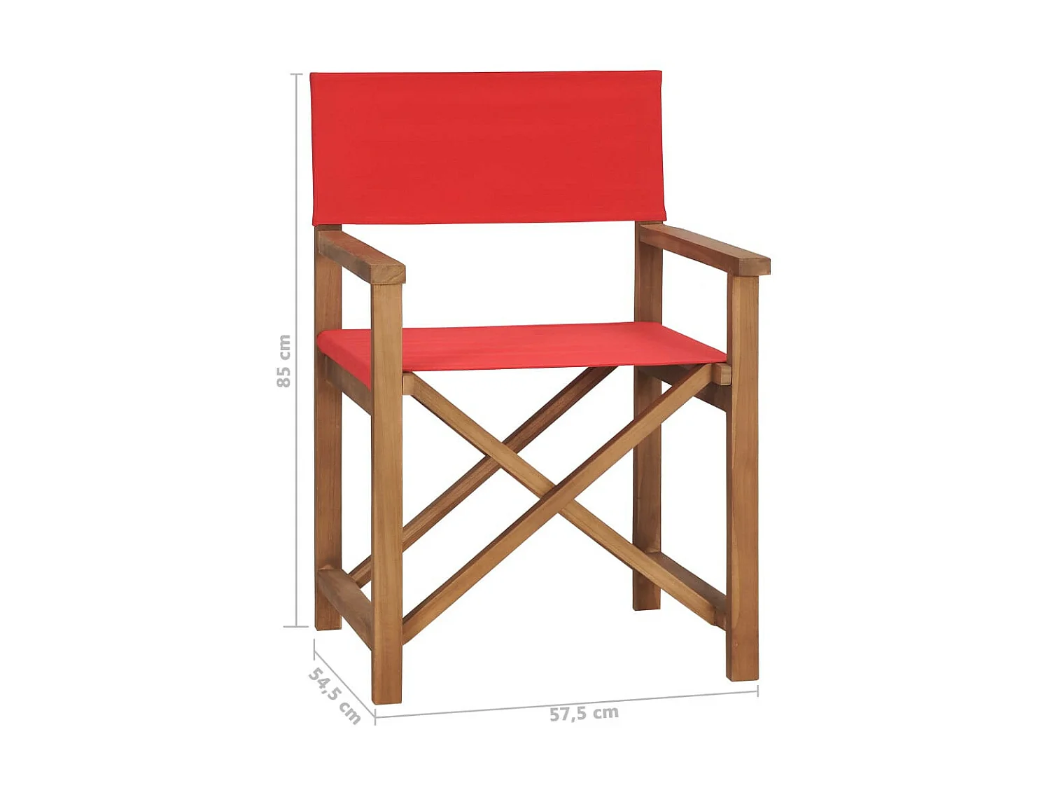 Regisseursstoel massief teakhout rood