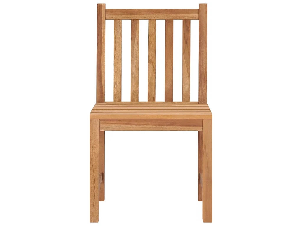 Chaises de jardin 4 pcs avec coussins Bois de teck massif 2