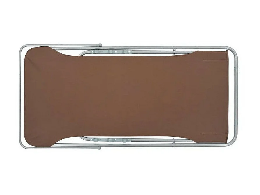 Chaise de jardin pliante tissu marron et métal Ecio - Lot de 2