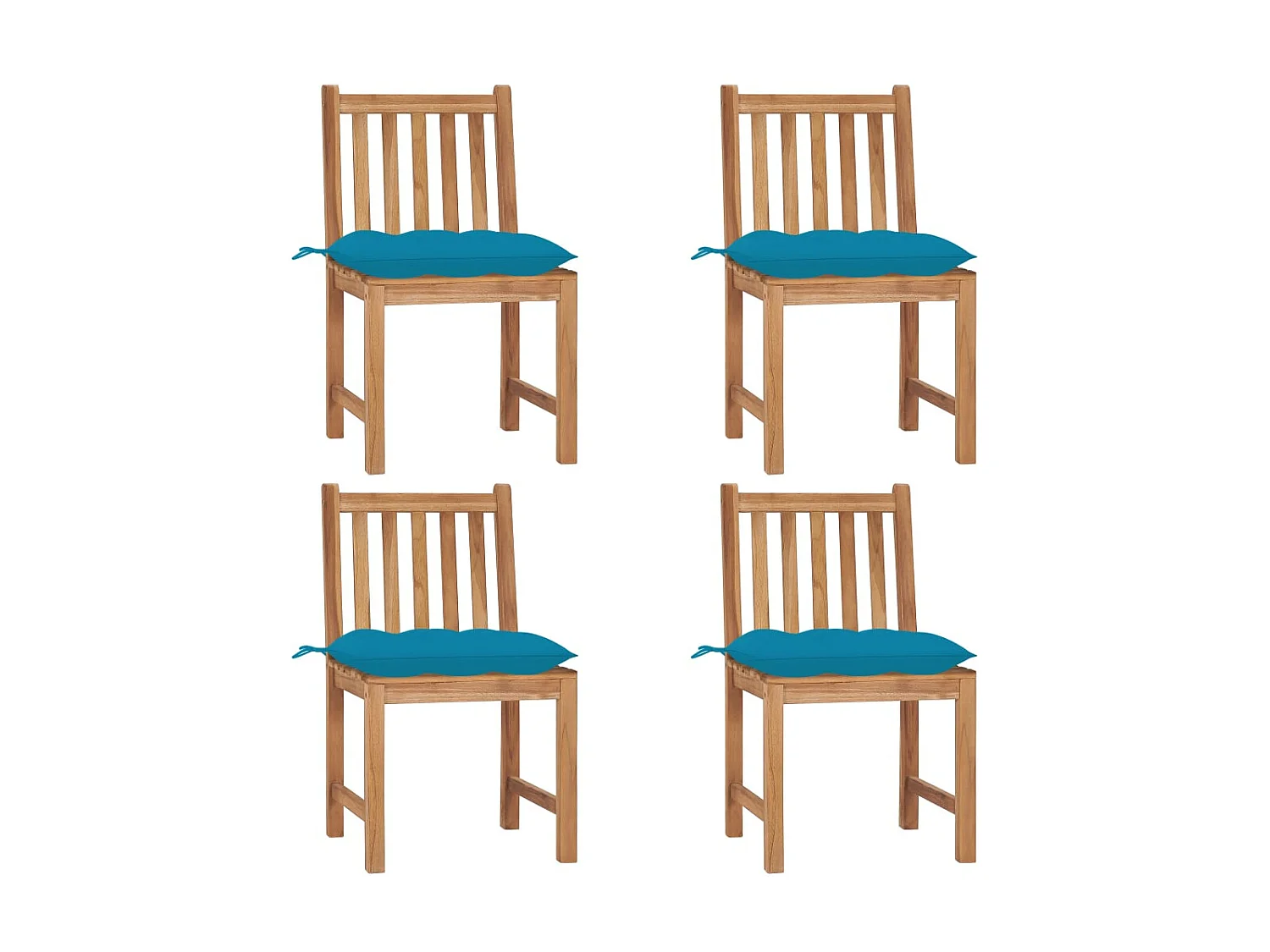 Chaises de jardin 4 pcs avec coussins Bois de teck massif 11