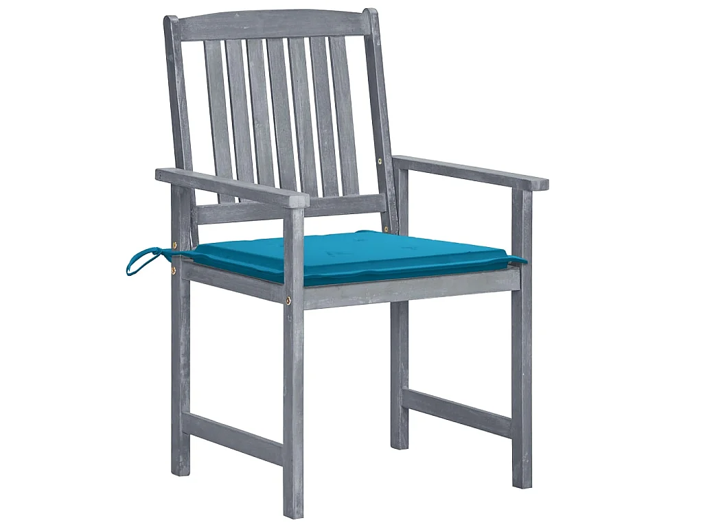 Chaises de jardin avec coussins 8 pcs Bois d'acacia solide Gris 5