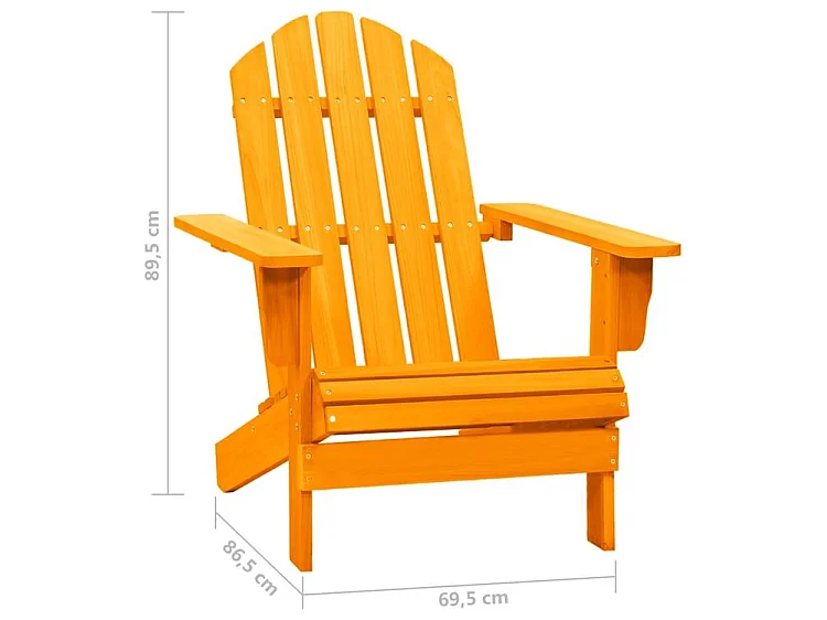 Chaise de jardin Adirondack Bois de sapin massif Orange