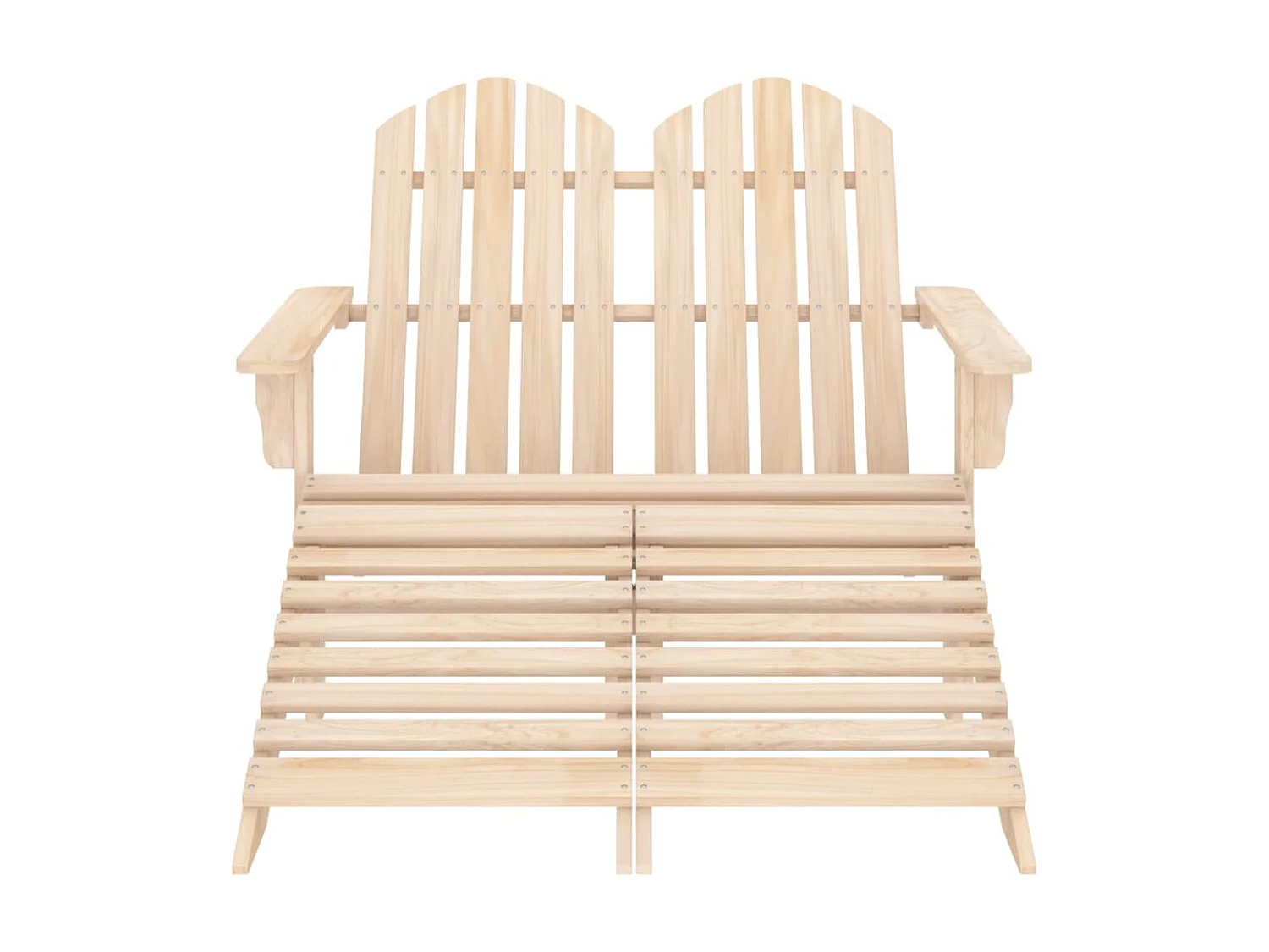 Chaise de jardin Adirondack 2 places et repose-pied Sapin