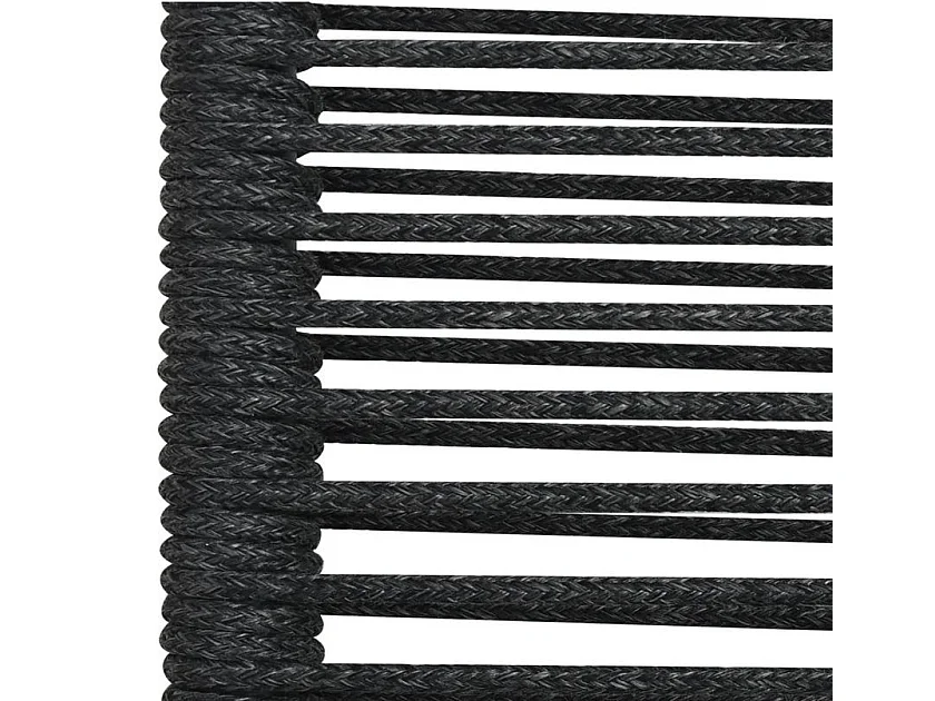 Chaise de jardin corde et métal noir Pleen - Lot de 2