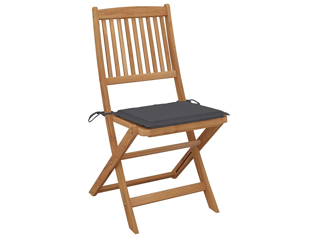 Chaises pliables de jardin 6 pcs avec coussins Bois d'acacia 102