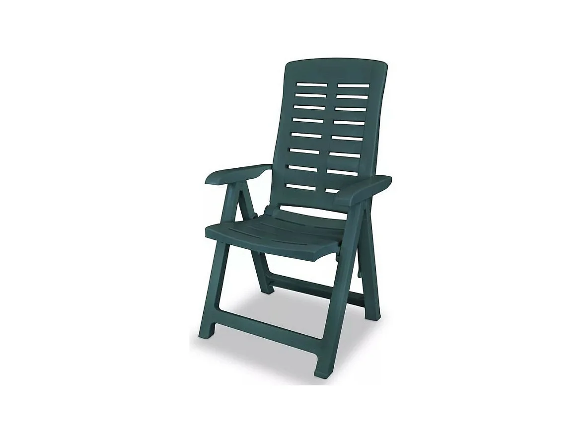 Chaise de jardin pliable plastique vert Bouka - Lot de 2
