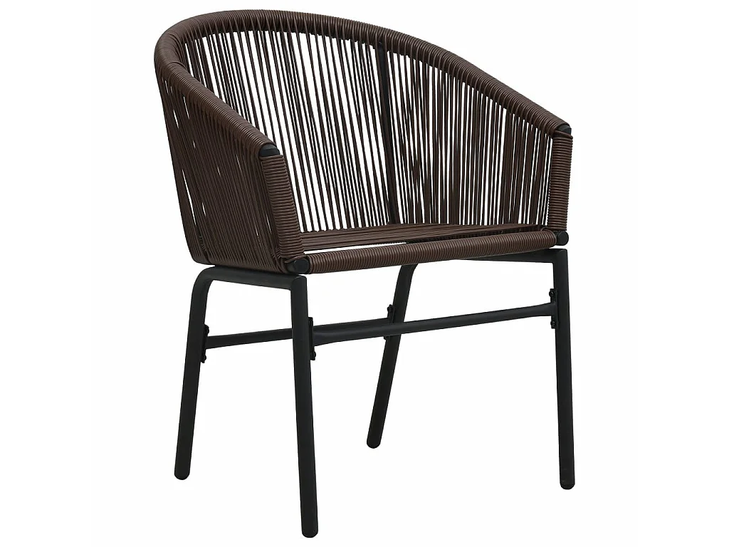 Chaises de jardin 2 pcs Marron Rotin PVC