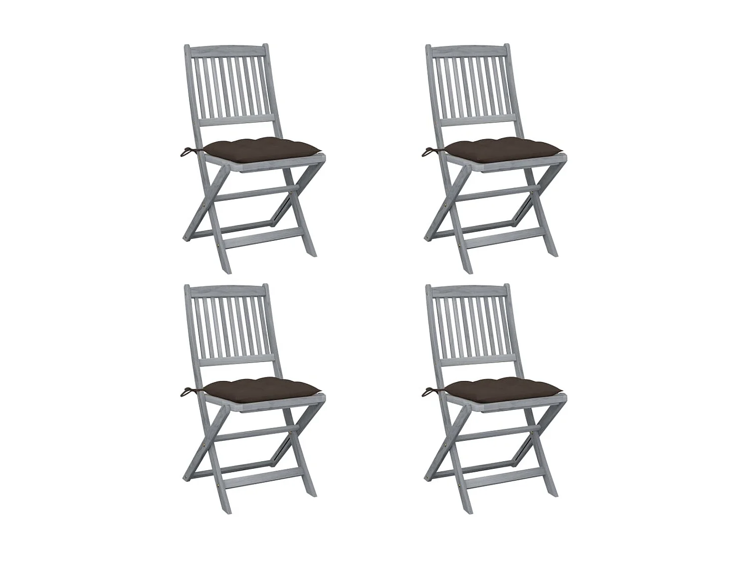 Chaises pliables d'extérieur 4 pcs avec coussins Bois d'acacia 47