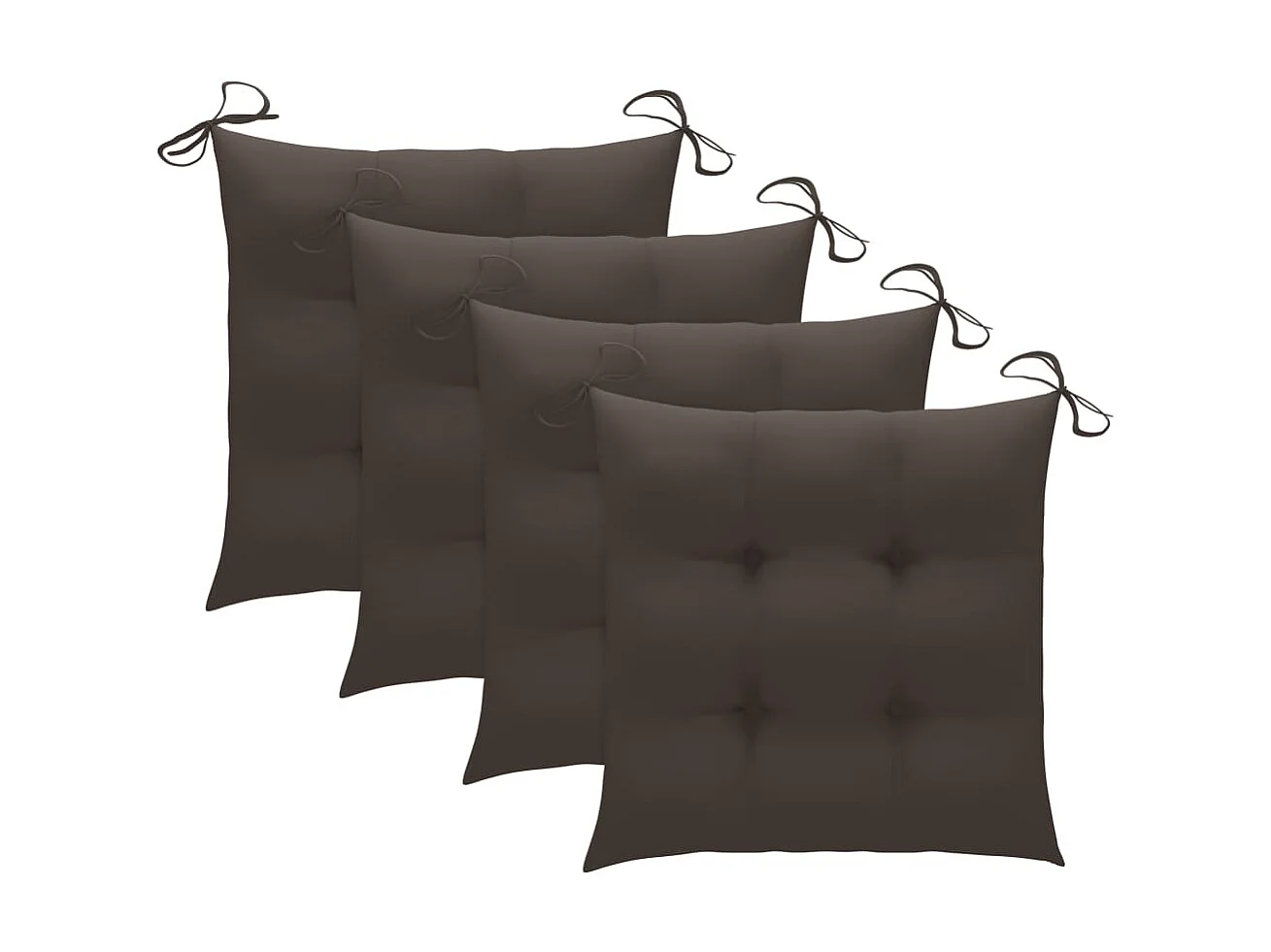 Chaises de jardin avec coussins taupe 4 pcs Bois de teck massif
