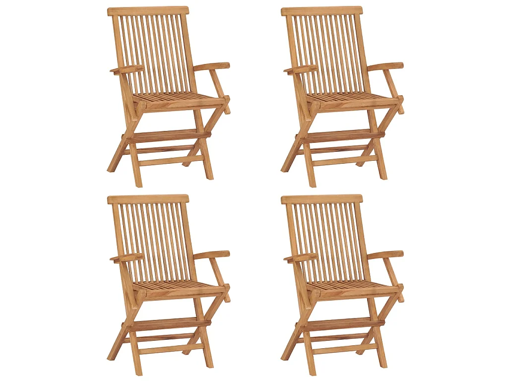 Chaises de jardin avec coussins taupe 4 pcs Bois de teck massif