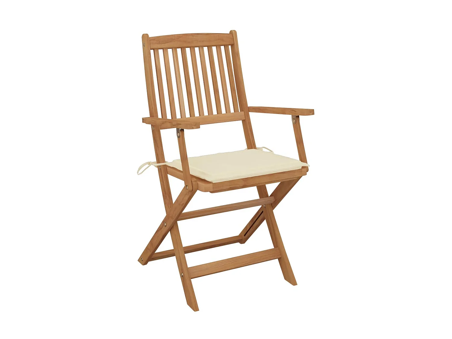 Chaises pliables de jardin 4 pcs avec coussins Bois d'acacia 2