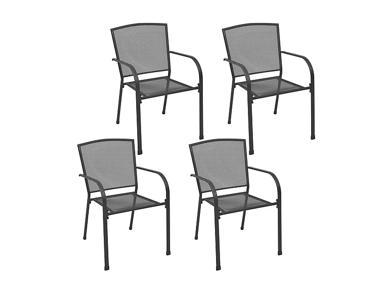 Chaises d'extérieur 4 pcs Design maillé Anthracite Acier
