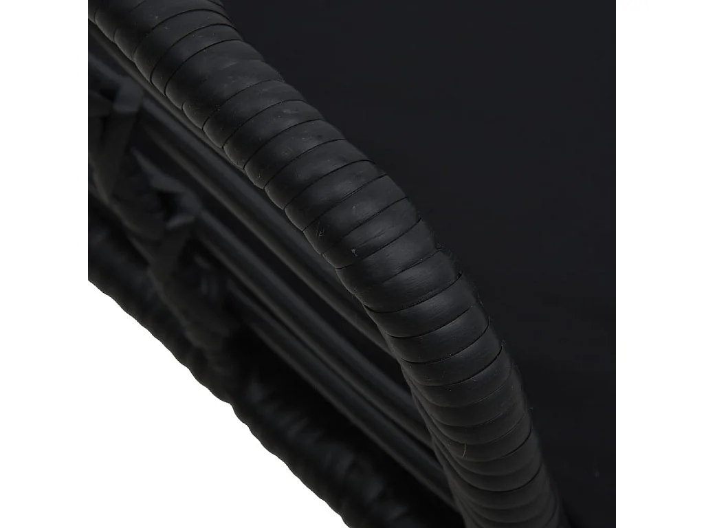 Chaises de jardin 2 pcs avec coussins Résine tressée Noir 4