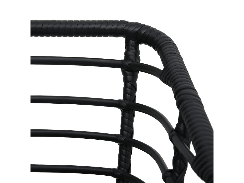 Chaises de jardin 2 pcs avec coussins Résine tressée Noir 4