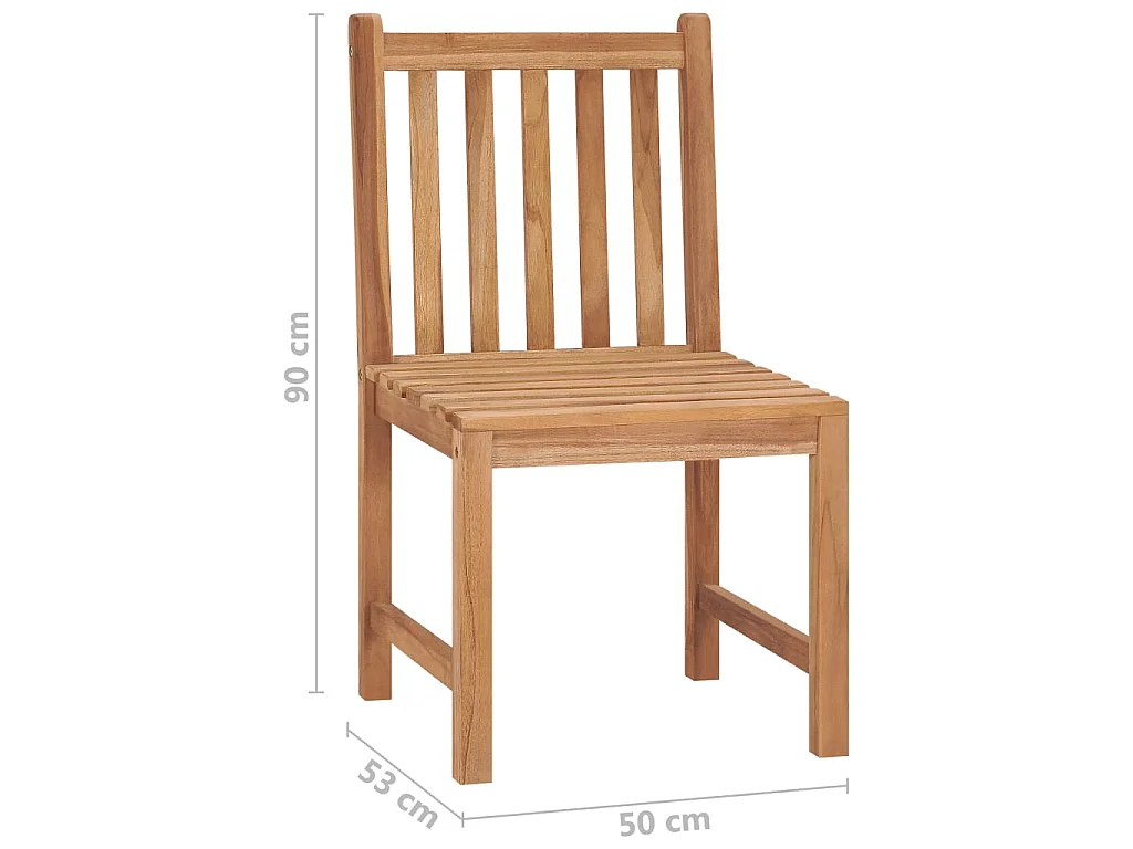 Chaises de jardin 6 pcs Bois de teck solide