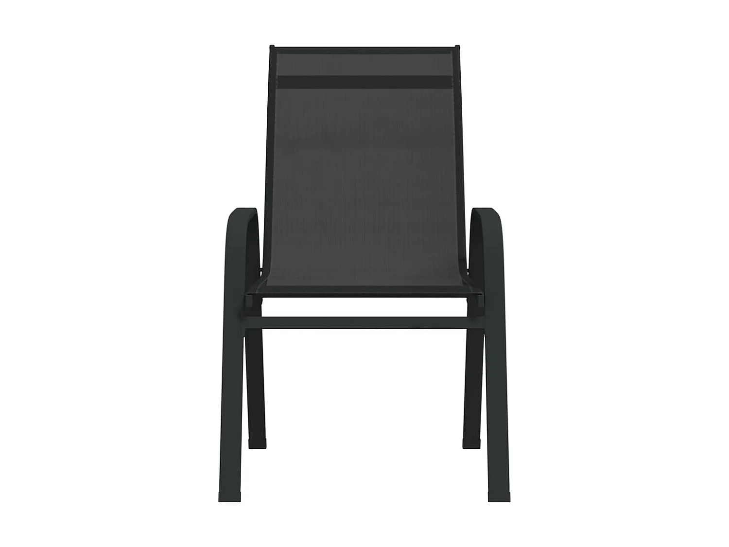 Chaises empilables de jardin 6 pcs Noir Tissu textilène