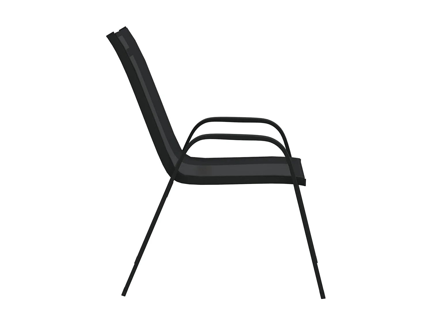 Chaises empilables de jardin 6 pcs Noir Tissu textilène