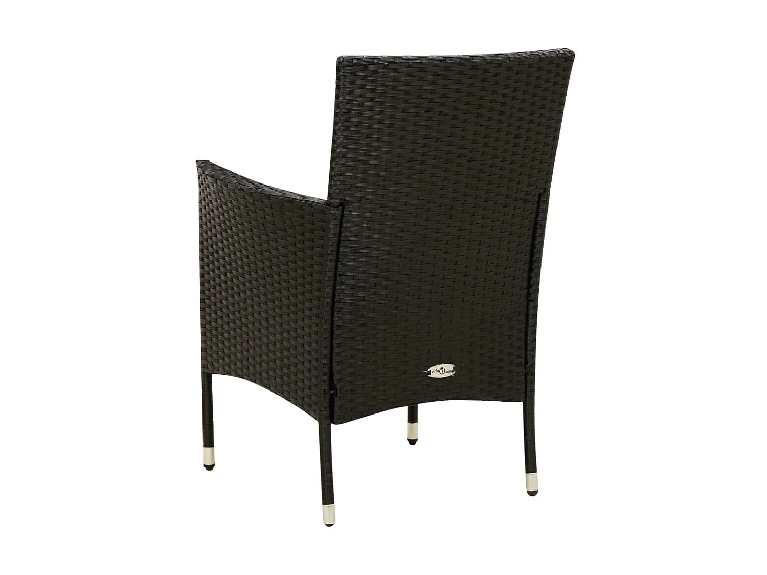 Chaises de jardin 2 pcs avec coussins Résine tressée Noir 5
