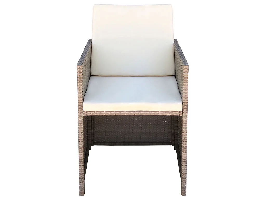 Chaises de jardin 2 pcs avec coussins Résine tressée Beige