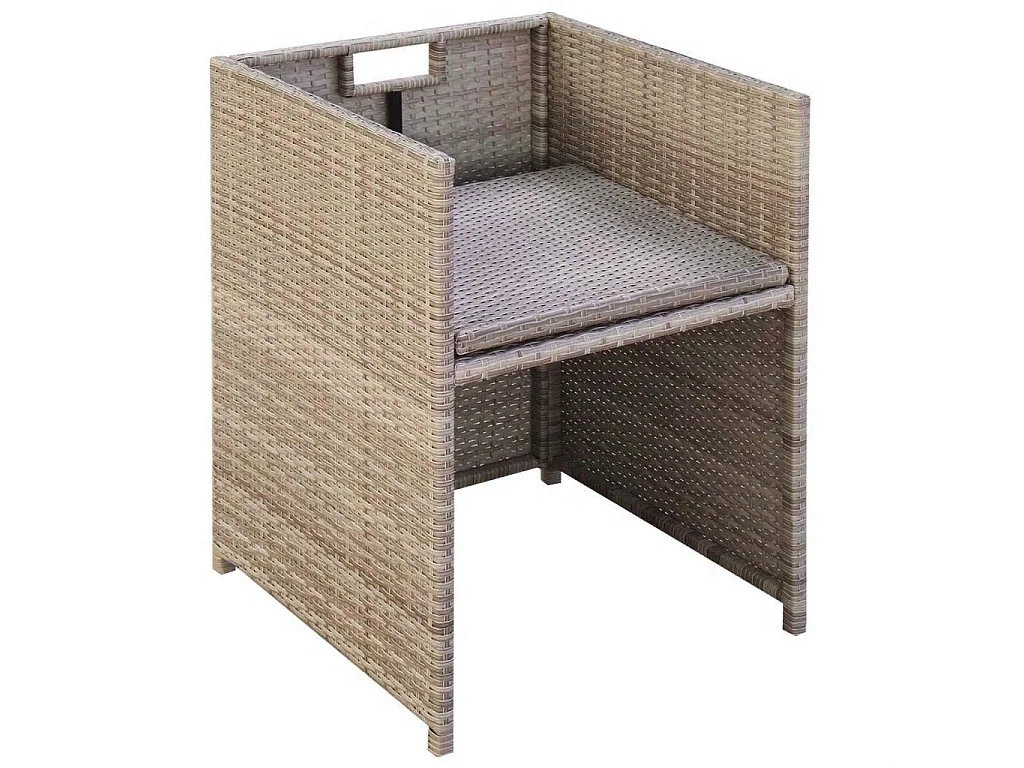 Chaises de jardin 2 pcs avec coussins Résine tressée Beige