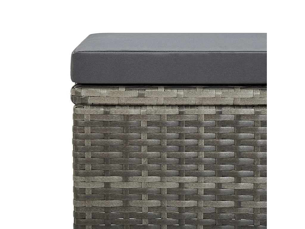 Tabourets de jardin 4 pcs avec coussins Résine tressée Gris 2