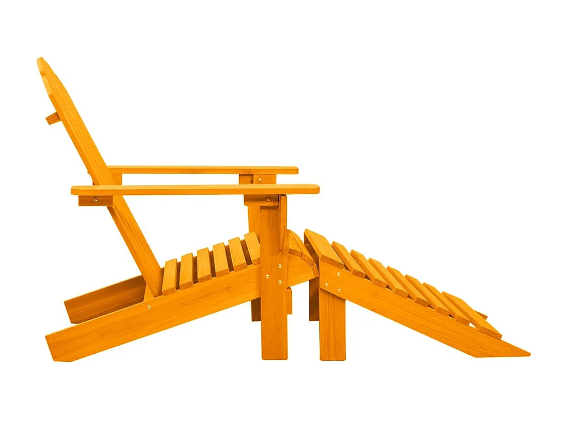 Chaise de jardin Adirondack avec pouf Bois de sapin Orange