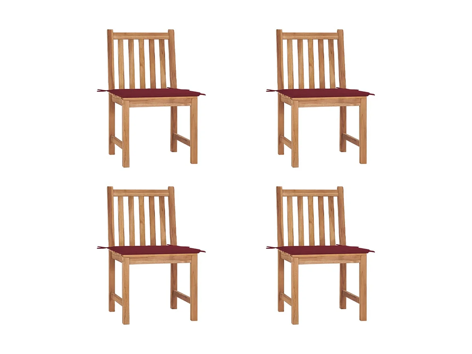 Chaises de jardin 4 pcs avec coussins Bois de teck massif 27