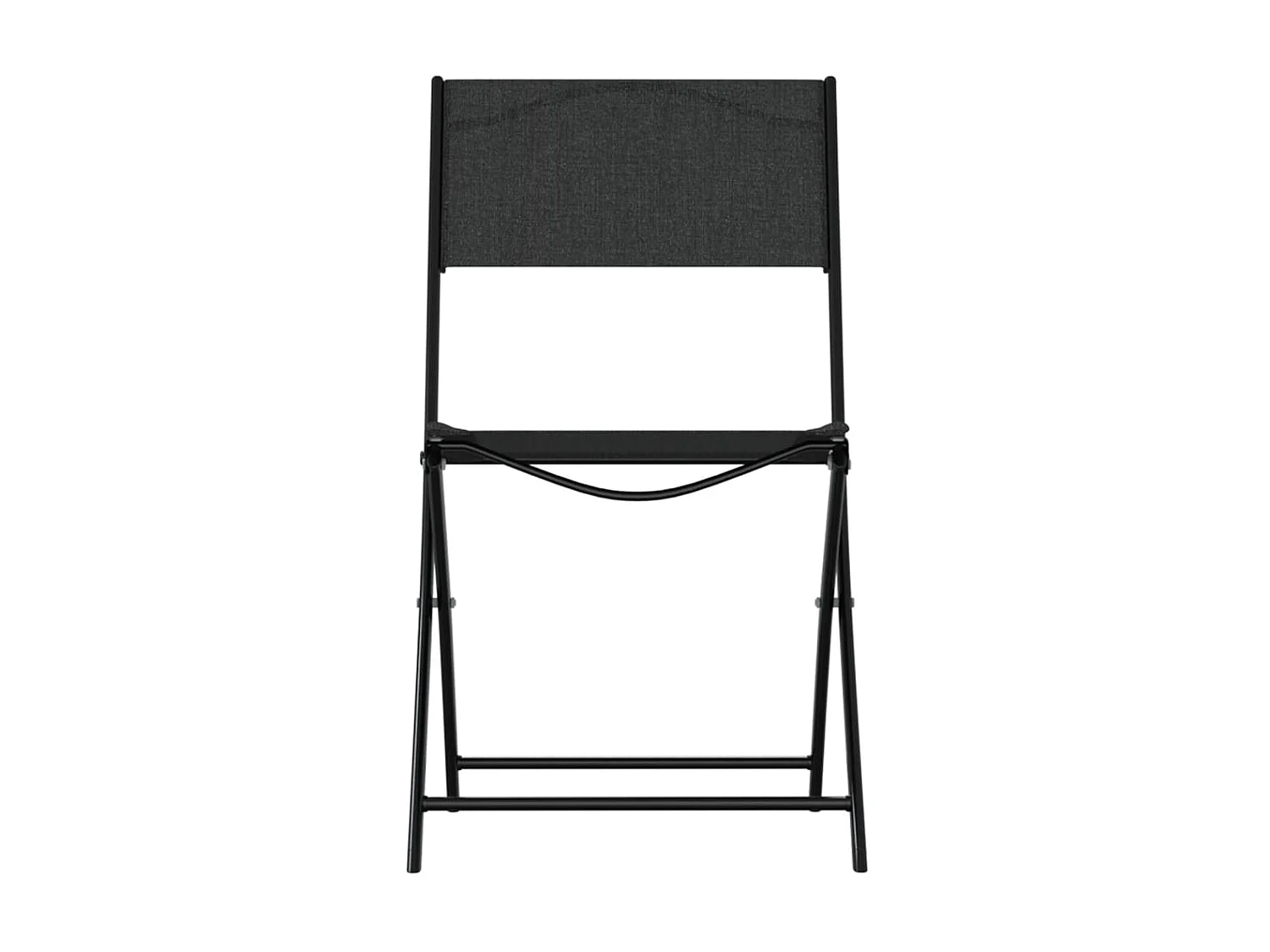 Chaises d'extérieur pliables 2 pcs Noir Acier et textilène