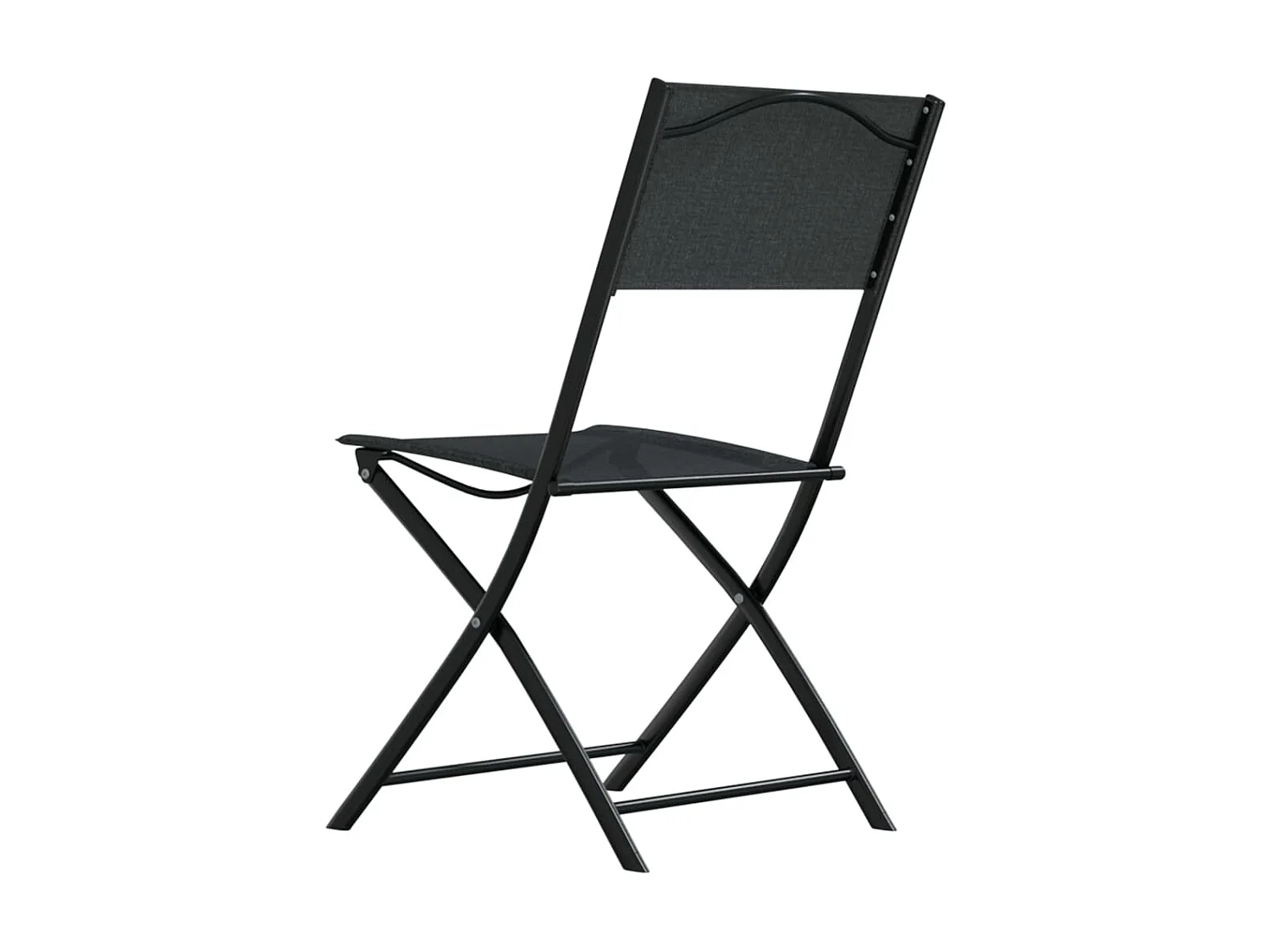 Chaises d'extérieur pliables 2 pcs Noir Acier et textilène