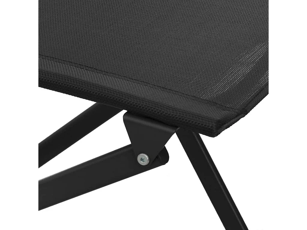 Chaises d'extérieur pliables 2 pcs Noir Acier et textilène