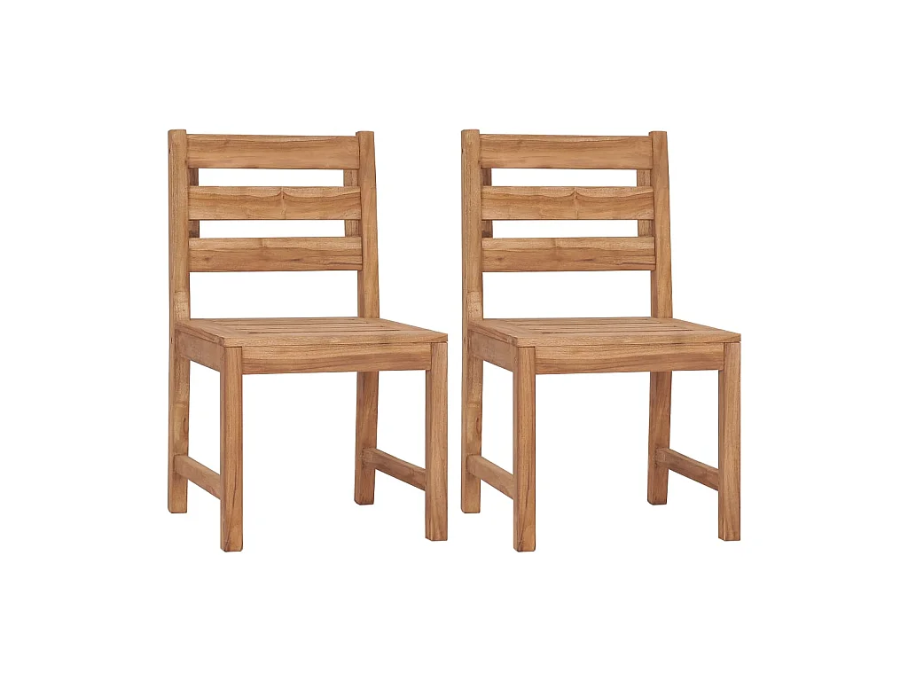 Chaises de jardin 2 pcs Bois de teck solide