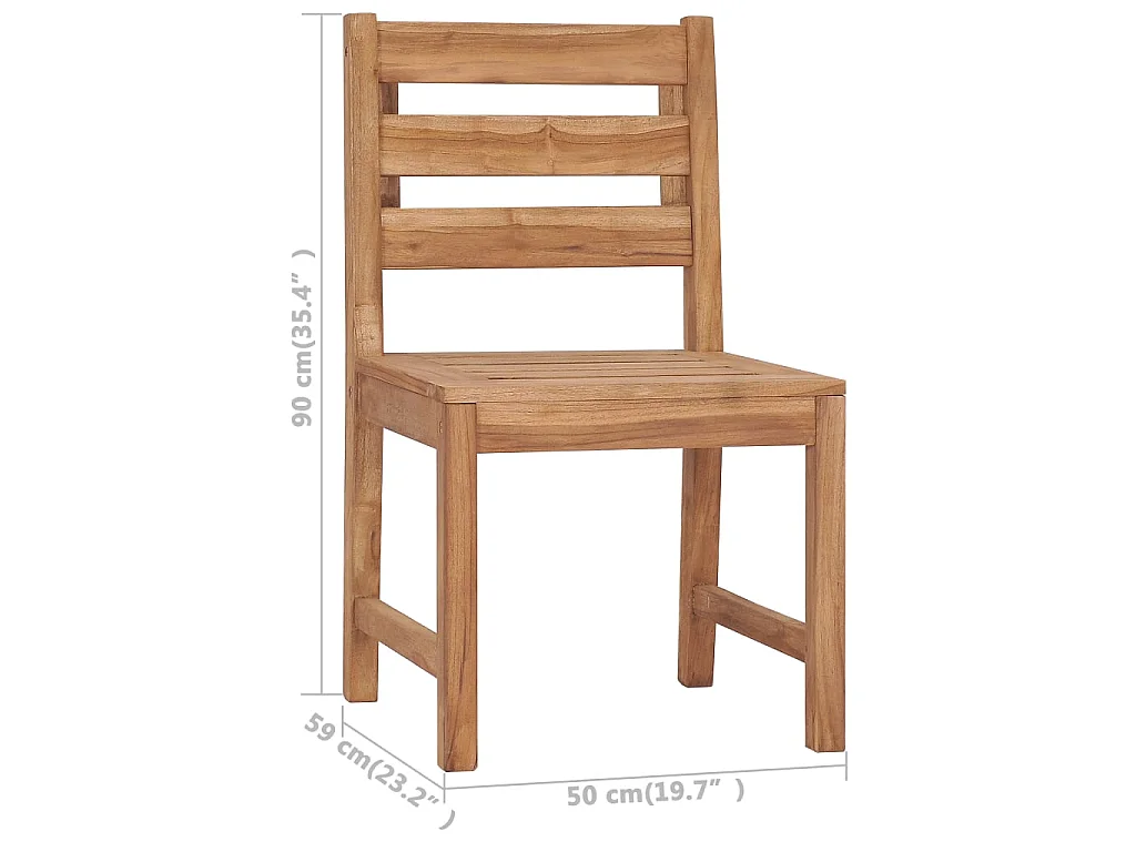 Chaises de jardin 2 pcs Bois de teck solide