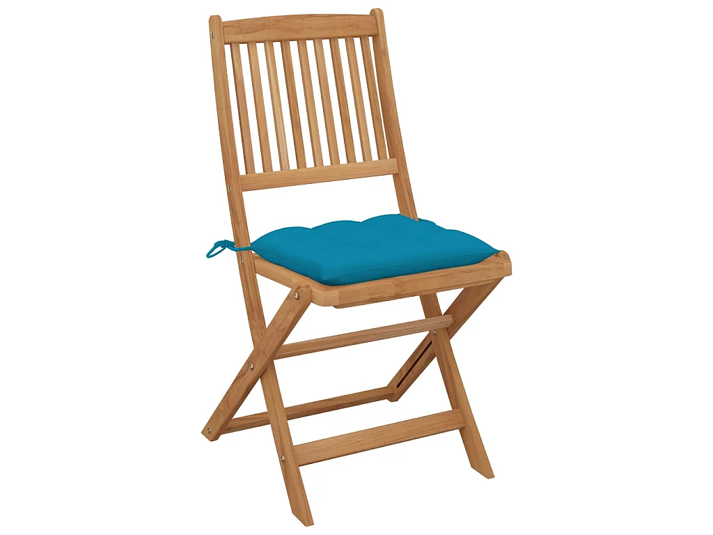 Chaises pliables de jardin 4 pcs avec coussins Bois d'acacia 39