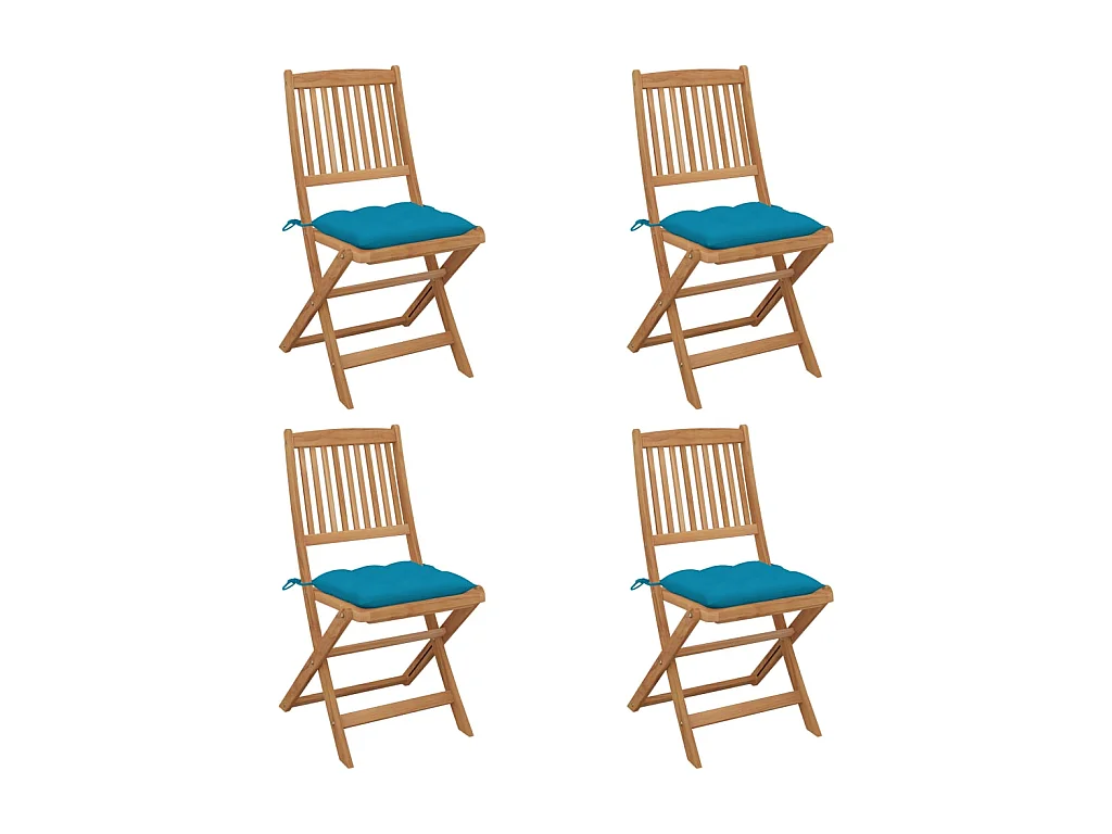 Chaises pliables de jardin 4 pcs avec coussins Bois d'acacia 39