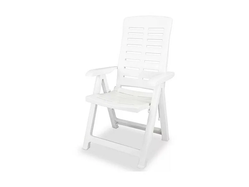 Chaise de jardin pliable plastique blanc Bouka - Lot de 4