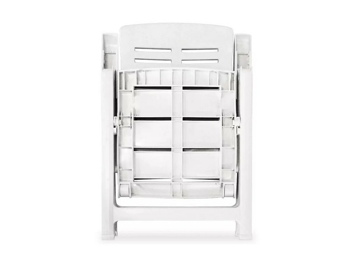 Chaise de jardin pliable plastique blanc Bouka - Lot de 4