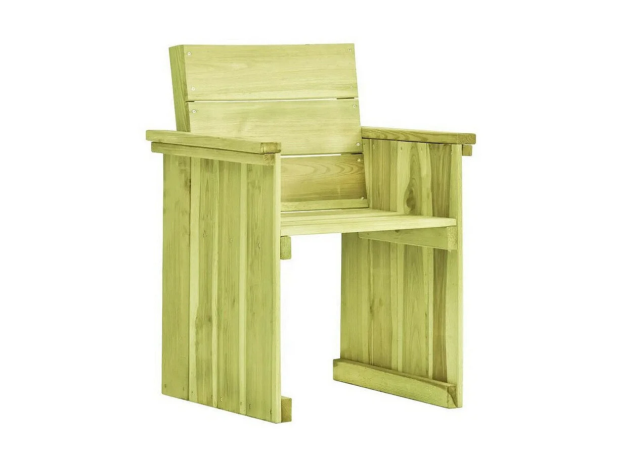 Chaise de jardin pin massif imprégné vert Vralee