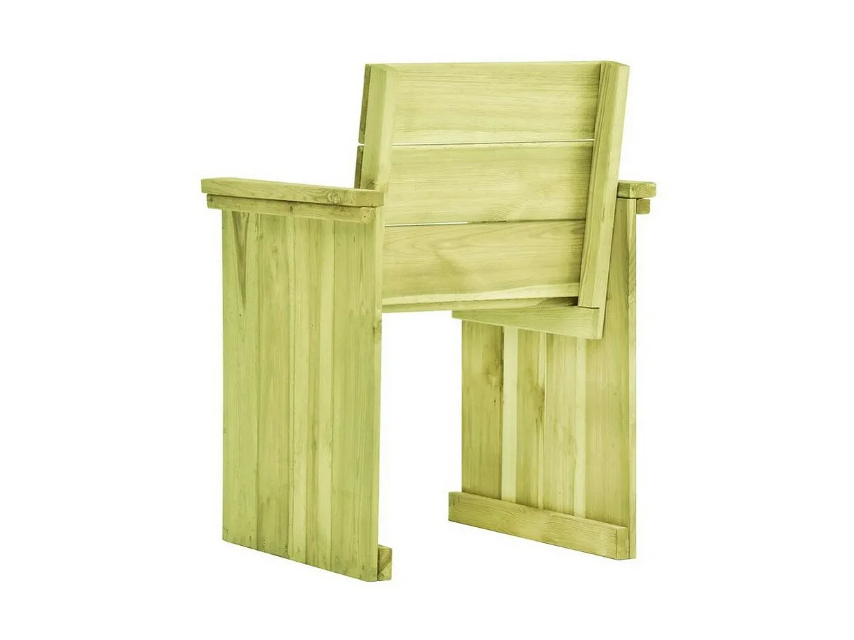 Chaise de jardin pin massif imprégné vert Vralee